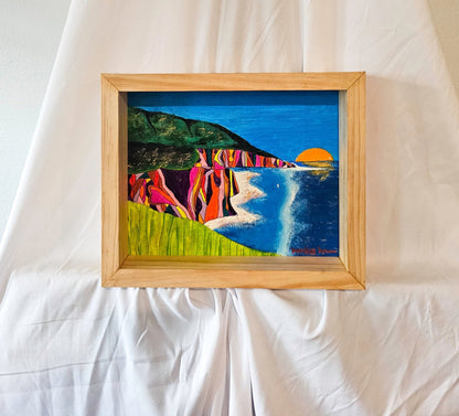 Golden coast california colorful painting