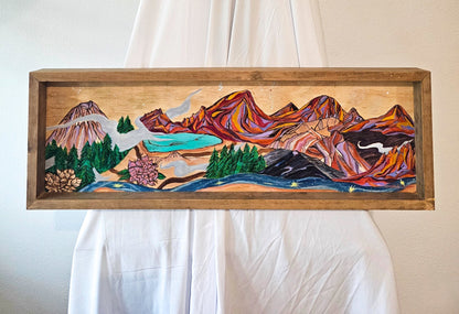 Oregon landscapes wood burn painting