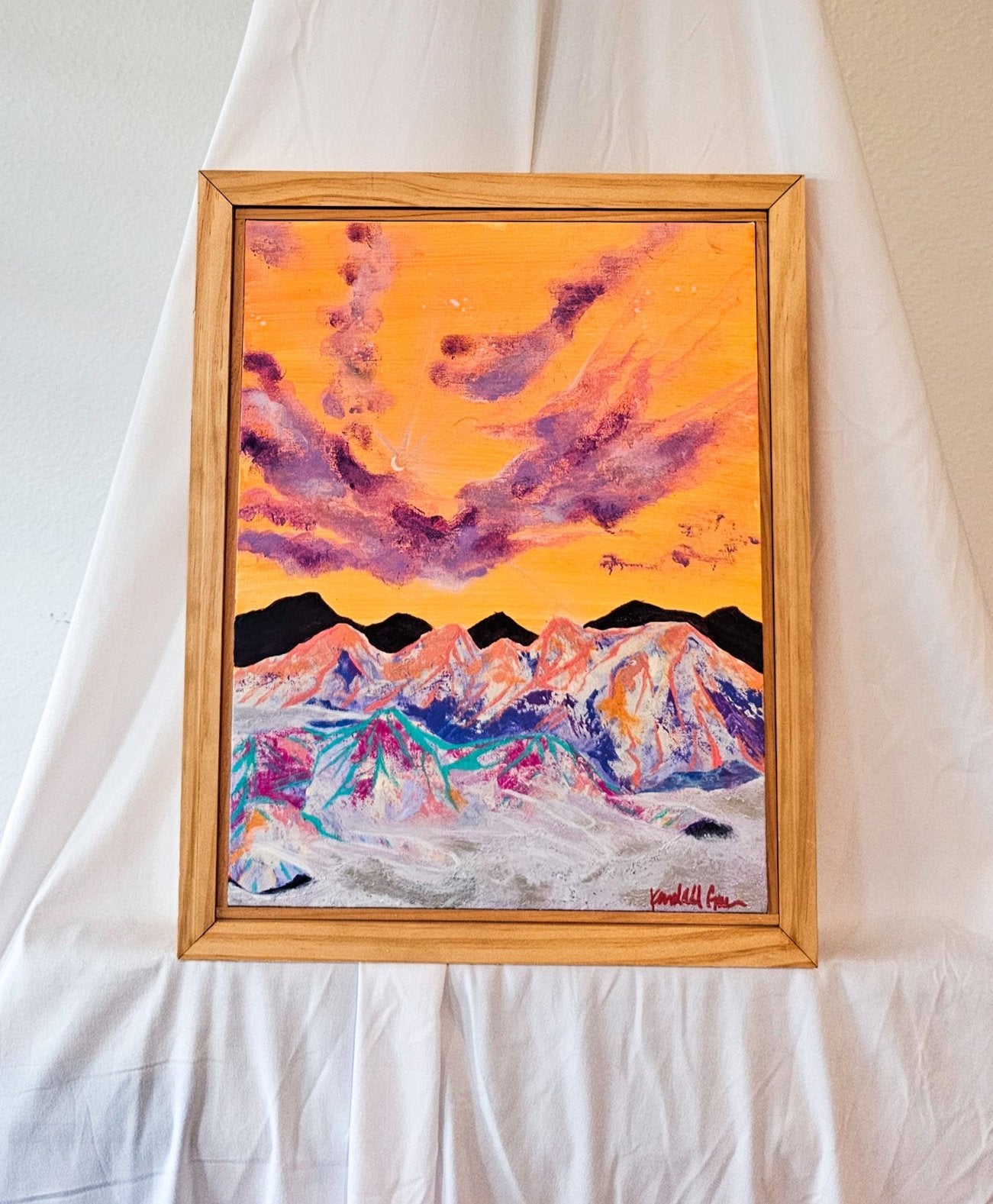 moon glow mountain painting